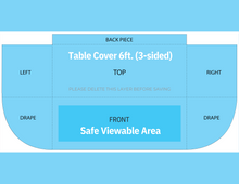 Load image into Gallery viewer, 6ft Custom(Logo) Table Cover 3 sided (Open Back)