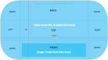 Load image into Gallery viewer, 8ft Table Cover 4 sided (Close Back)
