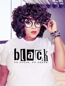 Black-No Sugar No Cream/Blk & White